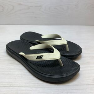 Nike Solay Sandals Women's 8 White Black Comfort Thong Flip Flop Beach Slip On